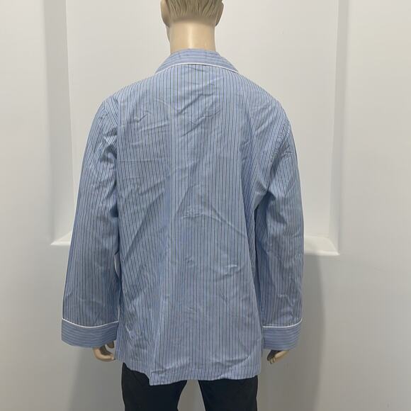 Joseph Abboud Long Sleeve Button Up Pajama Shirt Blue Stripe Size XL NWT - Picture 2 of 9